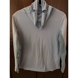 IBKUL Long Mesh Sleeve Blue IBKareFUL Convertible Mock Neck  UPF 50, Sz L